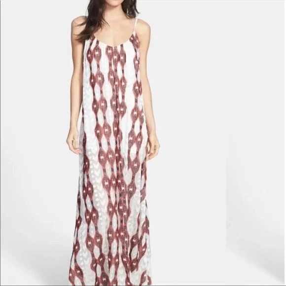 Line & Dot | Dresses | Line Dot Embroidered Sheer Overlay Boho Maxi Dress  Nwt | Poshmark